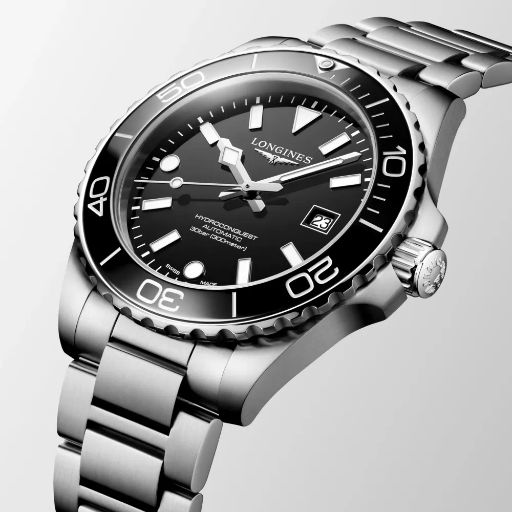 Longines HydroConquest 42mm Mens Watch Black in Black, additional product view 3