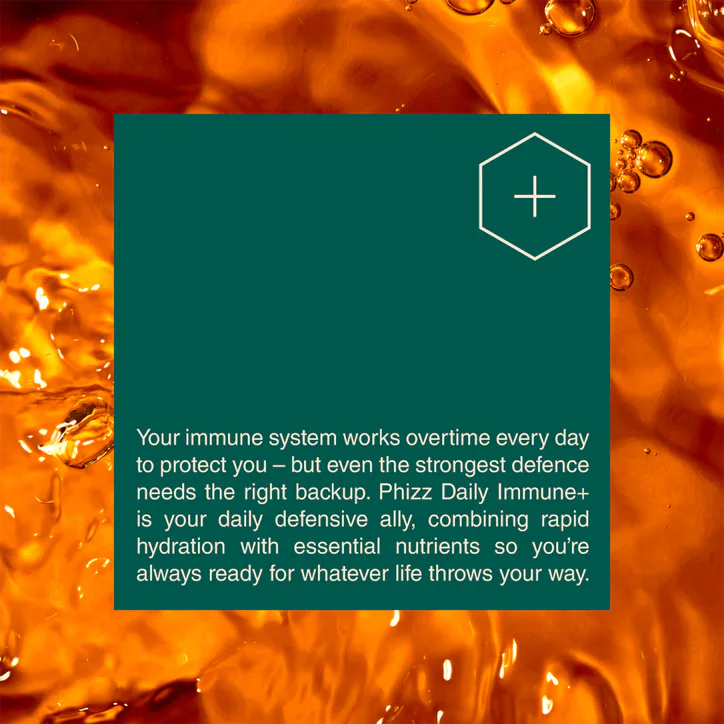 Phizz Daily Immune+ Hydration, Electrolytes & Vitamins Orange Flavour 20 Effervescent Tablets detail 3