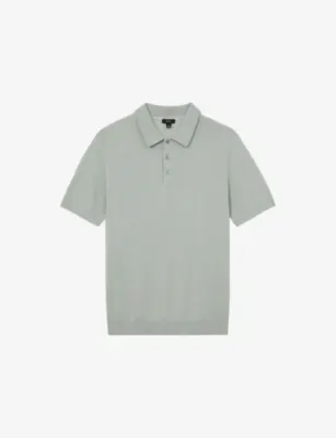 REISS Manor Regular-Fit Merino Wool Polo Shirt - MINTY SAGE GREEN