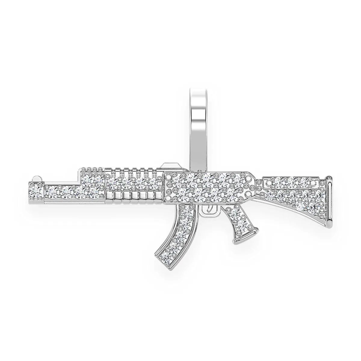 For Him AK47 Draco Diamond Pendant in 0.15ctw / White Gold – Pendant