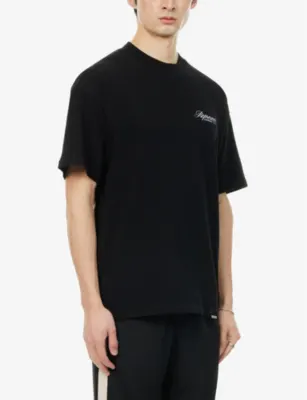 REPRESENT Script short-sleeves oversized cotton-jersey T-shirt detail 3