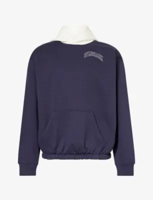 GYMSHARK Collegiate Tech Oversized-Fit Cotton-Blend Hoody