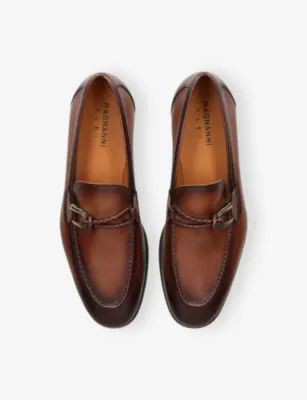 MAGNANNI Braided-Bit Leather Loafers - EUR 42 / 8 UK MEN in TAN, additional product view 2