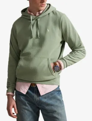 POLO RALPH LAUREN Brand-Embroidered Pouch-Pocket Cotton-Jersey Hoody detail 3