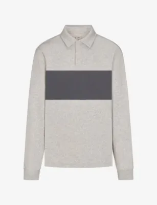 SKIMS Striped Cotton-Blend Polo Sweatshirt