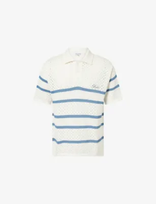BELIER Saint Tropez Crochet-Knit Cotton Polo Shirt