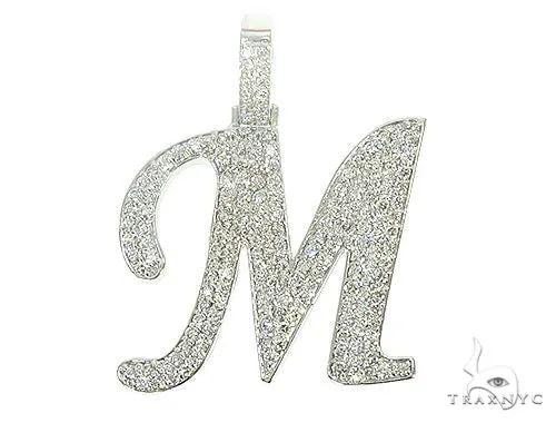 RINA - For Him FACTORY Frozen Initial M Pendant 66091 in Rose Gold – Pendant