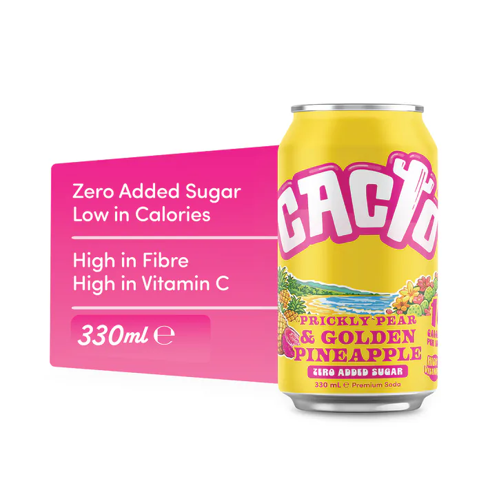 Cacto - Low Sugar Soda Prickly Pear & Pineapple 330 ml, additional product view 3