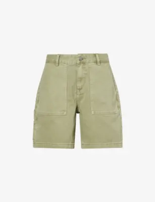 ARNE Carpenter Patch-Pocket Denim Shorts in OLIVE – Mens | Trousers & shorts | Shorts