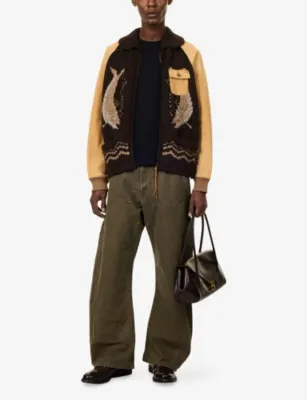 KHOKI Cowichan Combination Wool Jacket in BROWN, additional product view 2