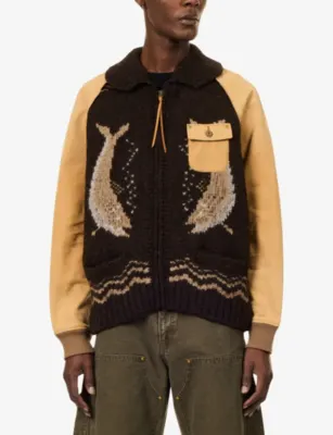 KHOKI Cowichan Combination Wool Jacket in BROWN, additional product view 3