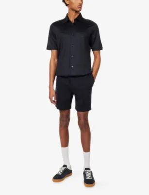 EMPORIO ARMANI Eagle-Patch Double-Jersey Cotton-Blend Bermuda Shorts detail 2
