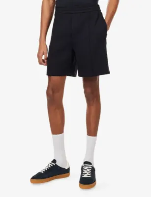 EMPORIO ARMANI Eagle-Patch Double-Jersey Cotton-Blend Bermuda Shorts detail 3