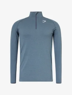 GYMSHARK Vital Quarter-Zip Slim-Fit Woven Workout Top